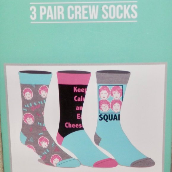 WOMEN'S 3 PAIR CREW SOCKS * SHOE SIZE 8-12 * THE GOLDEN GIRLS * 3 DIFFERENT PAIR - Picture 5 of 5